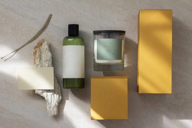 Minimal packaging branding for aromatic brands with design space